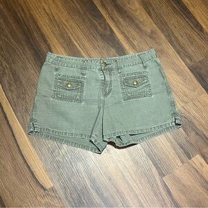 Y2K green Mudd bareback mini cargo shorts